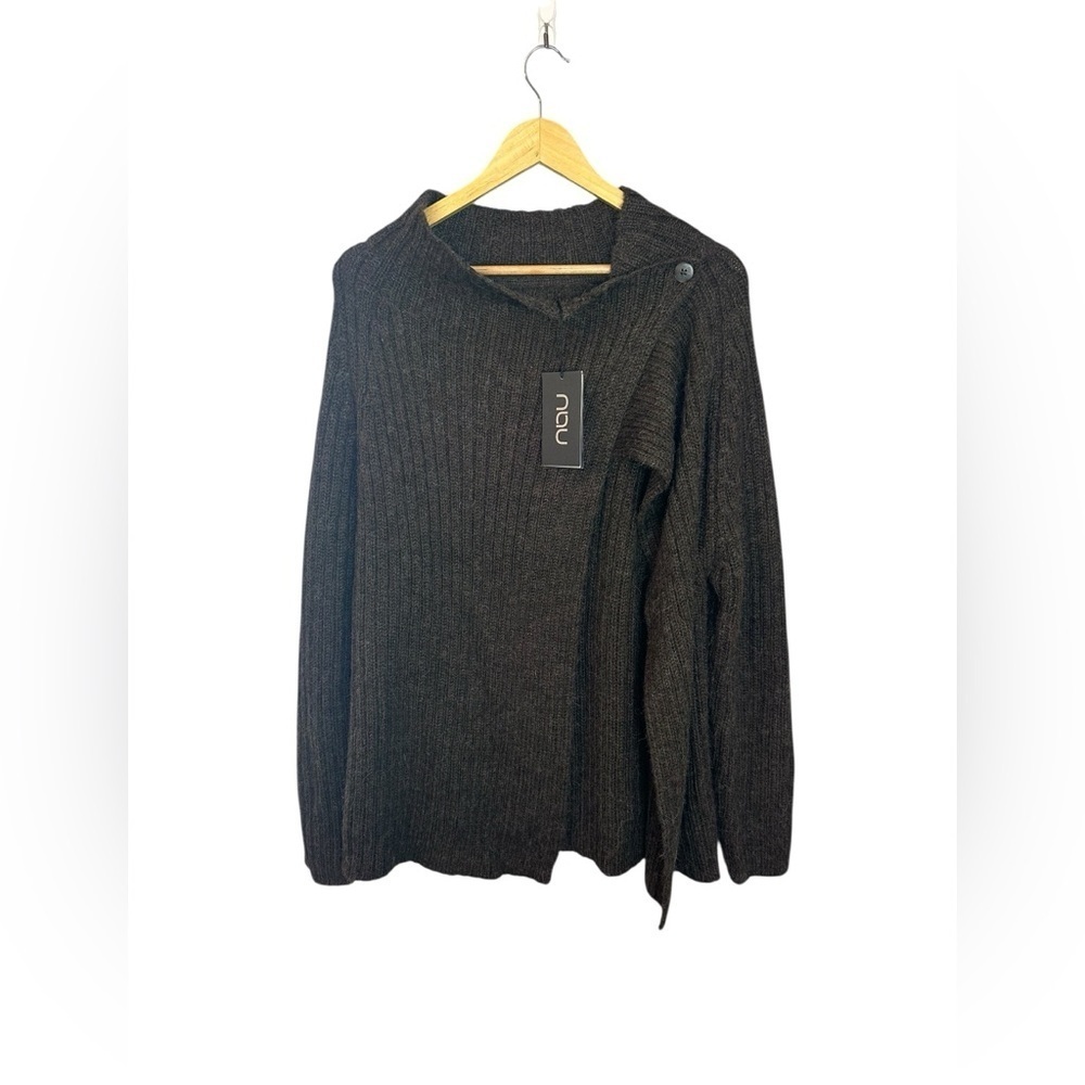 NAU NAZCA Women's Cardigan Superfine Alpaca Knit Brown Sweater L - Picture 3 of 9